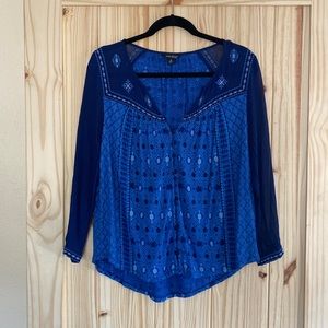 Lucky Brand Sheer Boho Top